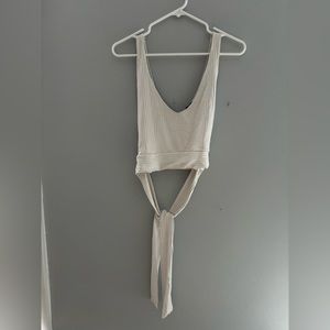 ZARA White Cropped Sleeveless Top